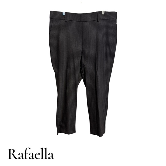 Rafaella Pants - Rafaella Charcoal Pinstripe Ankle Trousers/Pants  PLUS: 18   #U